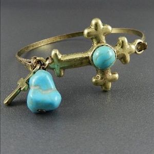 Stone & cross bracelet